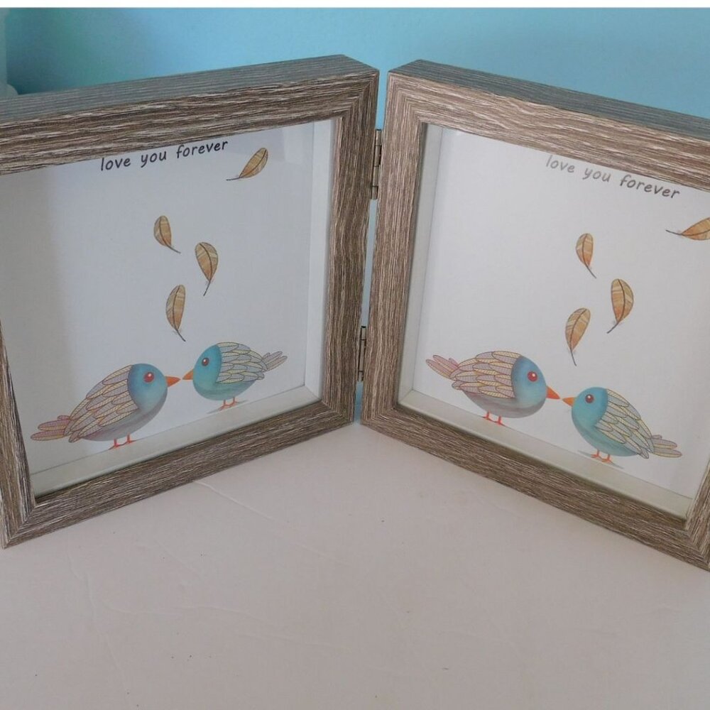 5x5 bifold rustic wood real glass frame